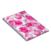 Pink Silver Glam Abstracte cirkels Notitieboek (Rechterzijde)