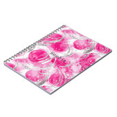 Pink Silver Glam Abstracte cirkels Notitieboek (Linkerzijde)