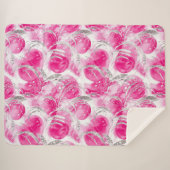 Pink Silver Glam Abstracte cirkels Sherpa Deken (Voorkant (horizontaal))