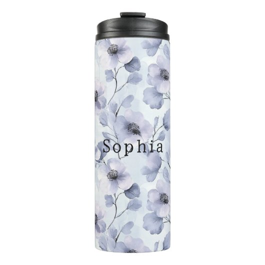 Pink Silver Glam Abstracte cirkels Thermosbeker (Voorkant)