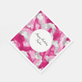Pink Silver Glam Abstracte Verjaardag Servet (Hoek)