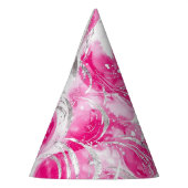 Pink Silver Glam Circles verjaardag Feesthoedjes (Links)