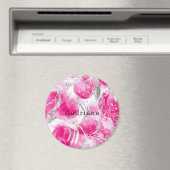 Pink Silver Glam Circles verjaardag Magneet (Insitu (Vaatwasser))