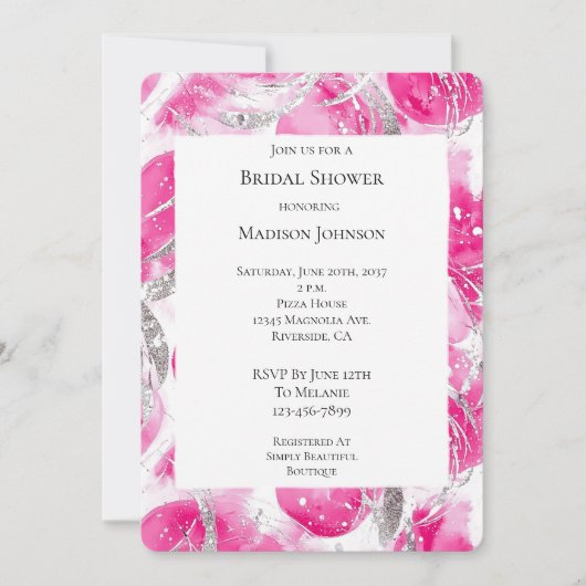 Pink Silver Glam Circles Vrijgezellenfeest Kaart (Voorkant)