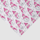 Pink Silver Glam Snowflakes Christmas Tree Snowman Tissuepapier (Detail)