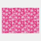 Pink Silver Glam Snowflakes Christmas Trees Inpakpapier Vel (Voorkant 3)