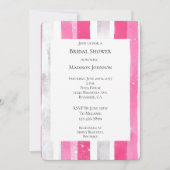 Pink Silver Glam Stripes Vrijgezellenfeest Kaart (Voorkant)