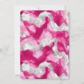 Pink Silver Glam Verjaardag Kaart (Achterkant)