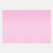 Pink Silver Glitzy Sparkle Confetti Christmas Inpakpapier Vel (Voorkant 3)