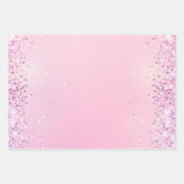 Pink Silver Glitzy Sparkle Confetti Christmas Inpakpapier Vel (Voorkant 2)