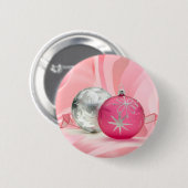 PINK & SILVER ORNAMENS SHARON SHARPE RONDE BUTTON 5,7 CM (Voorkant /achterkant)