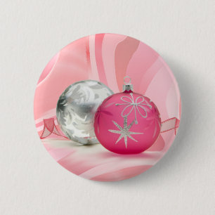 PINK & SILVER ORNAMENS SHARON SHARPE RONDE BUTTON 5,7 CM