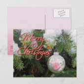 PINK & SILVER ORNAMENT ON TREE by SHARON SHARPE Briefkaart (Voorkant / Achterkant)