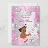 Pink Silver Princess Baby shower Ethnic Kaart (Voorkant)