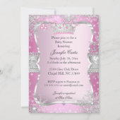 Pink Silver Princess Baby shower Ethnic Kaart (Achterkant)