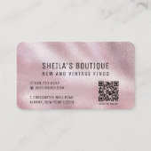 Pink & Silver QR Code Reward Visitekaartje (Voorkant)