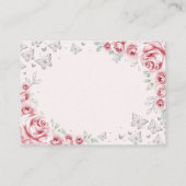 Pink Silver Quinceanera Reception Details Informatiekaartje (Achterkant)