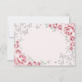 Pink Silver Quinceanera Reply RSVP Kaartje (Achterkant)