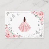 Pink Silver Quincenarea Reception Details Informatiekaartje (Achterkant)