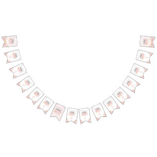 Pink Silver Royal Crown Princess Happy Birthday Vlaggetjes