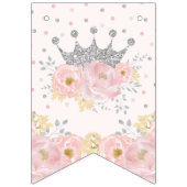 Pink Silver Royal Crown Princess Happy Birthday Vlaggetjes (Eerste vlag)