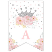 Pink Silver Royal Crown Princess Happy Birthday Vlaggetjes (Derde vlag)