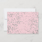 Pink Silver RSVP Quinceanera Spanish Response Kaar Kaart (Achterkant)