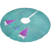 Pink Silver Shiny Trees Merry Christmas Colourful Kerstboom Rok (Gekanteld)