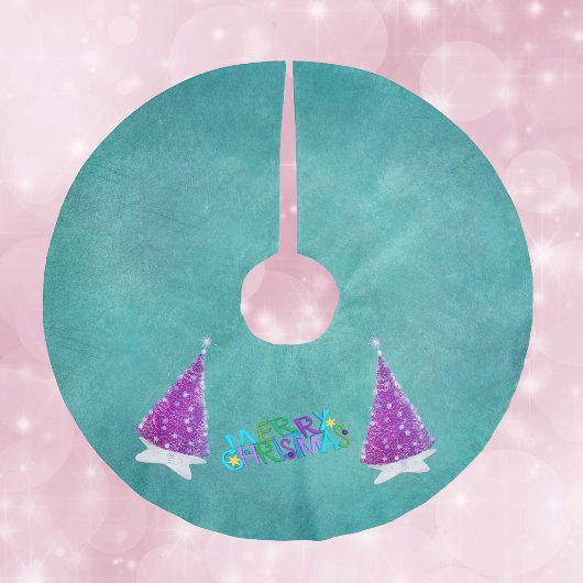 Pink Silver Shiny Trees Merry Christmas Colourful Kerstboom Rok