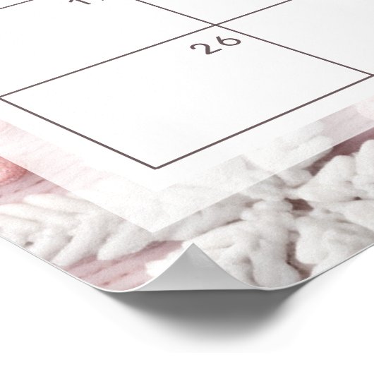 Pink & Silver Sneeuwvlokken Raad het Poster van de (Hoek)