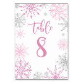 Pink Silver Snowflakes baby shower Acht Kaart (Achterkant)