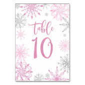 Pink Silver Snowflakes baby shower Tien Kaart (Achterkant)