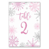 Pink Silver Snowflakes baby shower Twee Kaart (Achterkant)