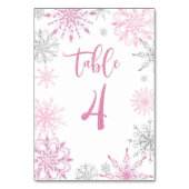 Pink Silver Snowflakes baby shower Vier Kaart (Achterkant)