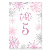 Pink Silver Snowflakes baby shower Vijf Kaart (Achterkant)