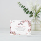 Pink Silver Tiara Butterfly Enclosure Card Informatiekaartje (Staand voorkant)