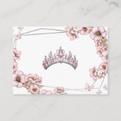Pink Silver Tiara Butterfly Enclosure Card Informatiekaartje (Achterkant)