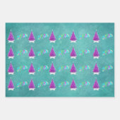Pink Silver Trees Colourful Merry Christmas Text Inpakpapier Vel (Voorkant)