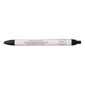 Pink Simple Business logo en contactgegevens Aange Zwarte Inkt Pen (Voorkant)