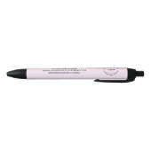 Pink Simple Business logo en contactgegevens Aange Zwarte Inkt Pen (Bodem)
