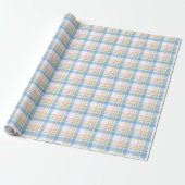 Pink Simple Gingham Check Christmas Cadeaupapier (Uitgerold)