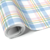 Pink Simple Gingham Check Christmas Cadeaupapier (Rol Hoek)