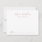 Pink Simple Modern Script Afstuderen advies en wen Notitiekaartje (Voorkant)
