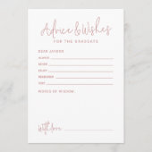Pink Simple Modern Script Graduate advice & wishes Advieskaart (Voorkant)