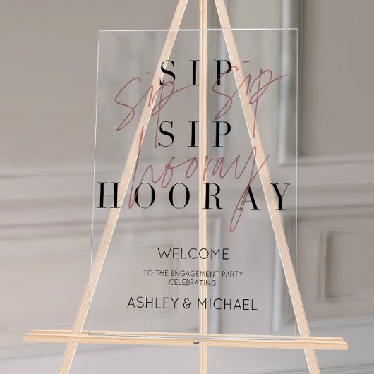 Pink Sip Hoera Engagement Party Welkom Acryl Bord