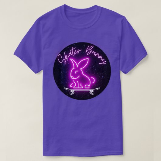 Pink Skater Bunny on Skateboard T-shirt (Design voorkant)