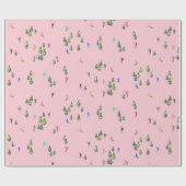 Pink Skiers Ski openingsfeestdag kerstavond Cadeaupapier (Vlak)