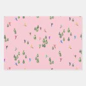 Pink Skiers Ski openingsfeestdag kerstavond Inpakpapier Vel (Voorkant)