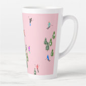 Pink Skiers Ski openingsfeestdag kerstavond Latte Mok (Rechts)