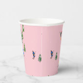 Pink Skiers Ski openingsfeestdag kerstavond Papieren Bekers (Rechts)